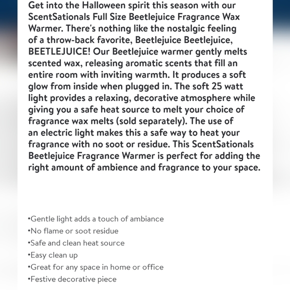 ScentSationals Beetlejuice light up wax warmer limited edition - Picture 6 of 7